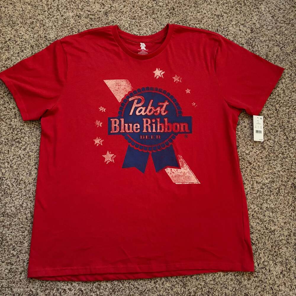 NWT Pabst Blue Ribbon Americana Red Graphic T-Shirt XL
